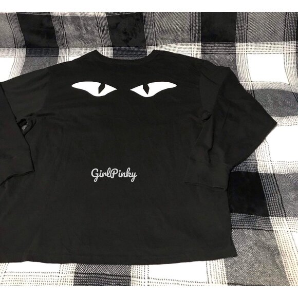 vs PINK campus tee in HALLOWEEN CAT EYE LOGO GLOWS IN THE DARK in EXTRA LARGE - Picture 3 of 8